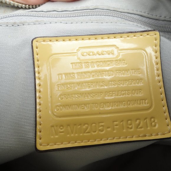 Coach 2 Way Satchel Signature Stripe Demi Cross Body F19218 Yellow/Cream - Picture 11 of 11